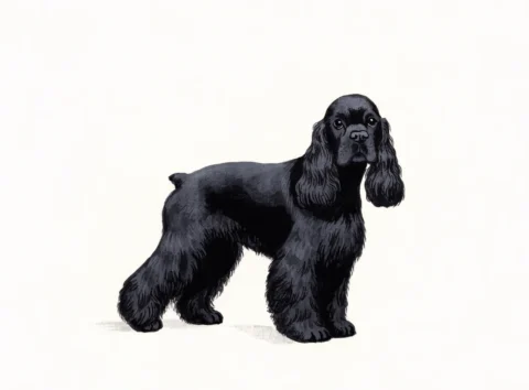 Illustrasjon av hunderasen amerikansk cocker spaniel
