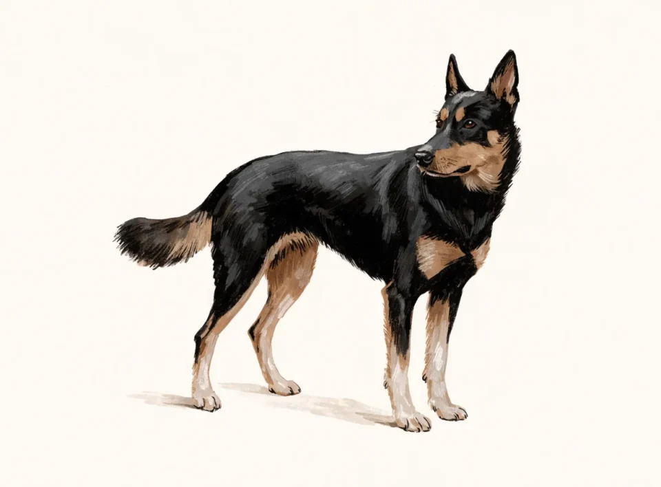 Illustrasjon av hunderasen australsk kelpie