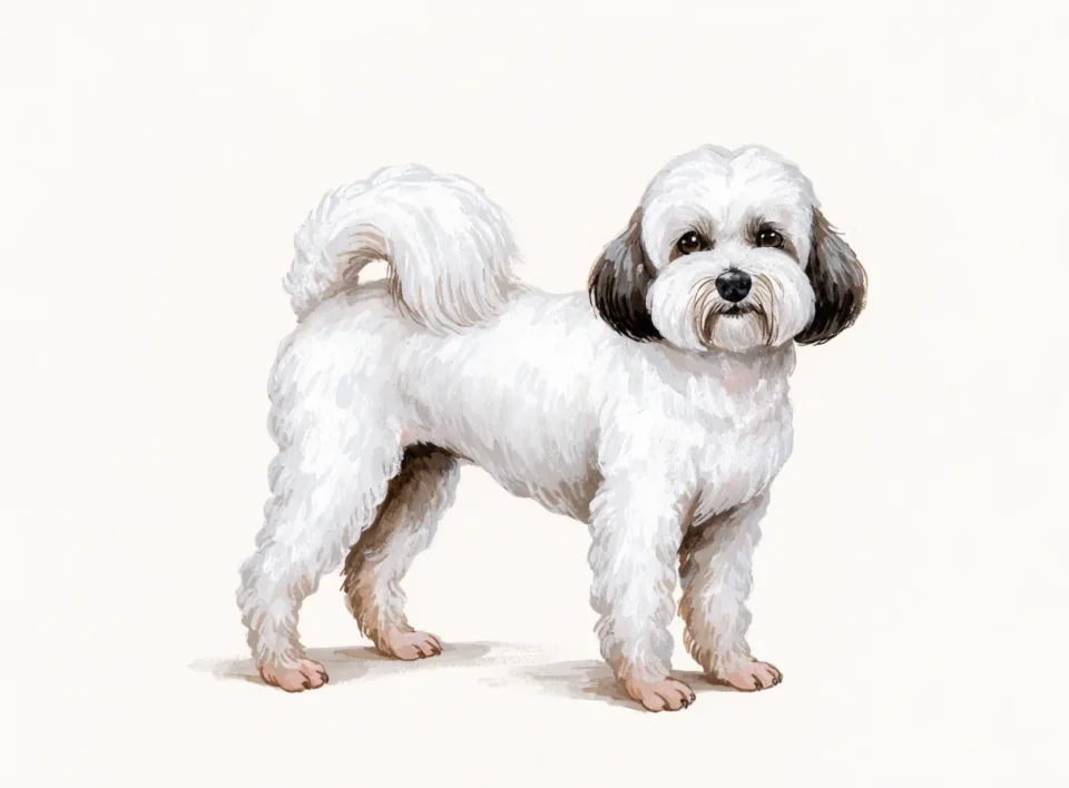 Illustrasjon av hunderasen bichon havanais