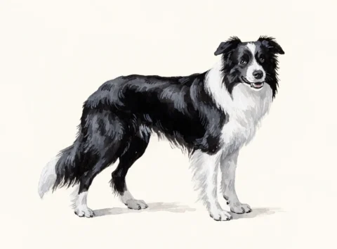 Illustrasjon av hunderasen border collie