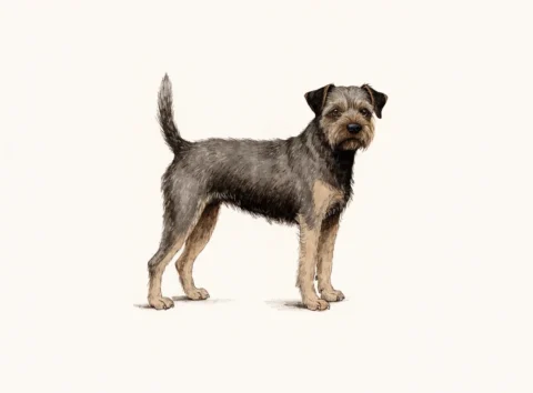 Illustrasjon av hunderasen border terrier