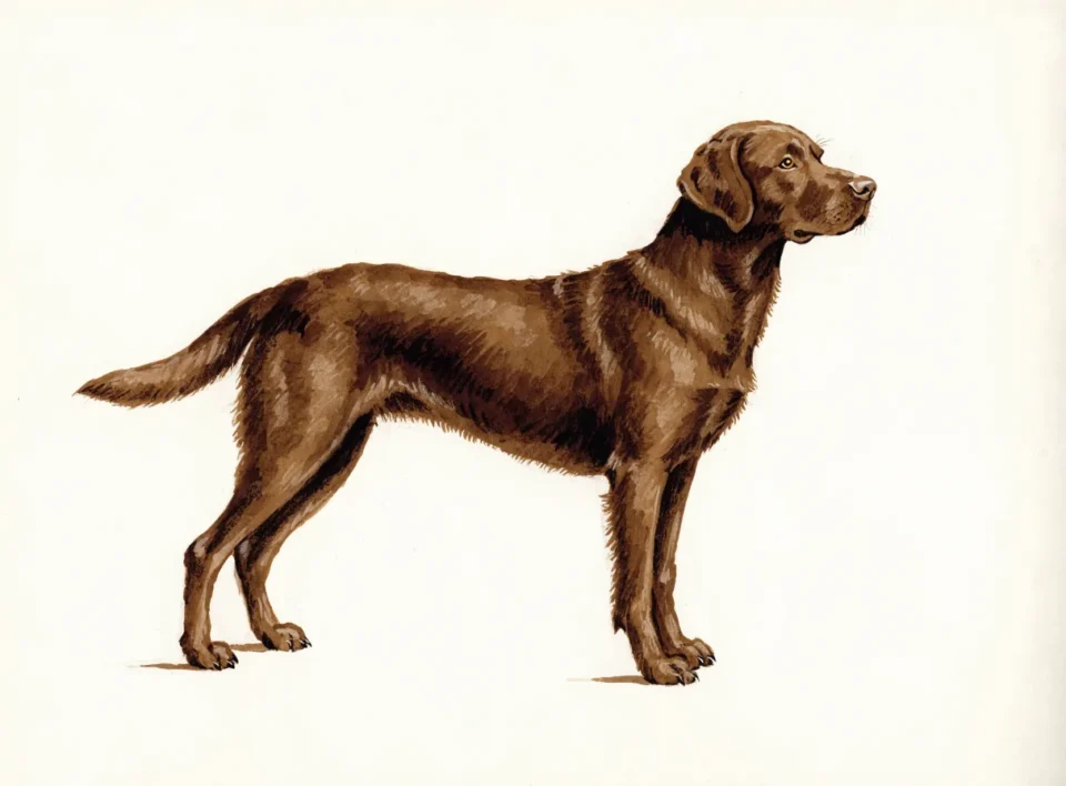 Illustrasjon av hunderasen chesapeake bay retriever
