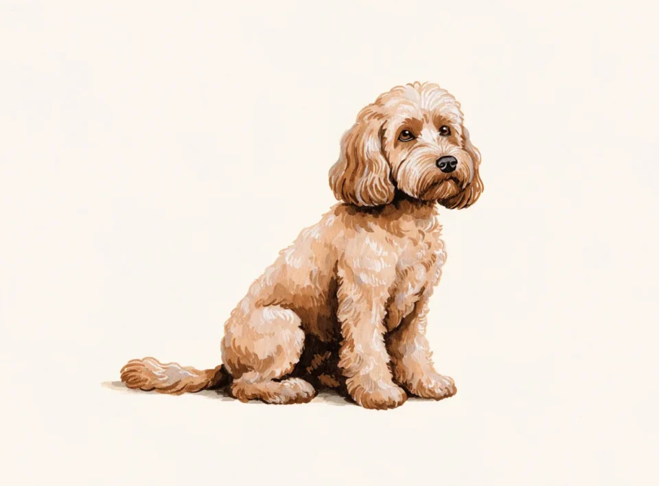 Illustrasjon av hunderasen cockapoo
