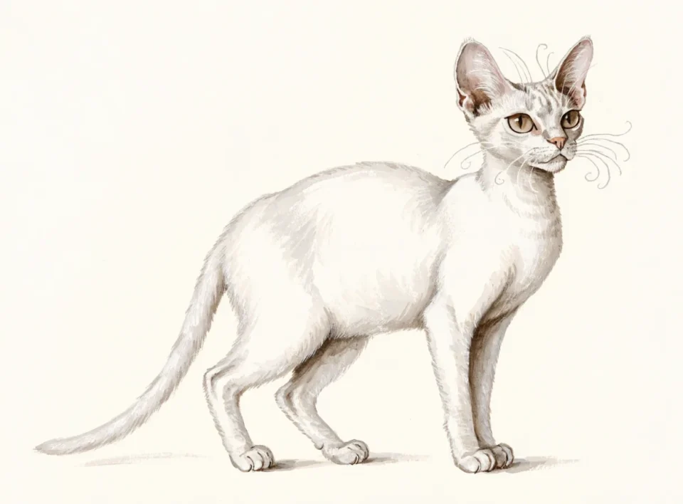 Illustrasjon av katterasen cornish rex