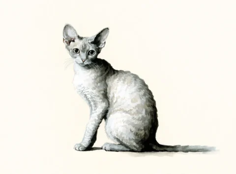 Illustrasjon av katterasen devon rex