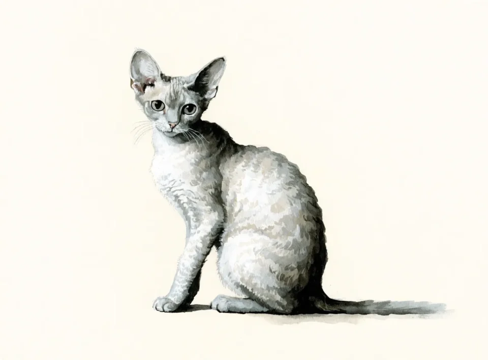 Illustrasjon av katterasen devon rex