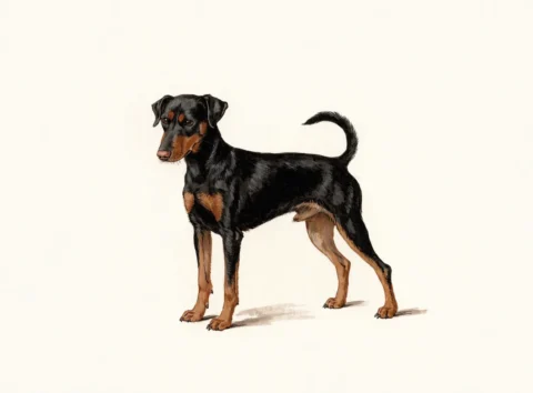 Illustrasjon av hunderasen dvergpinscher