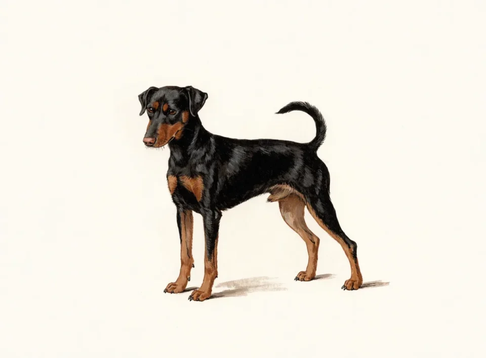 Illustrasjon av hunderasen dvergpinscher