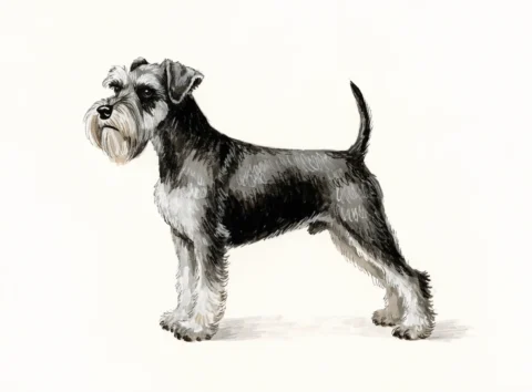 Illustrasjon av hunderasen dvergschnauzer