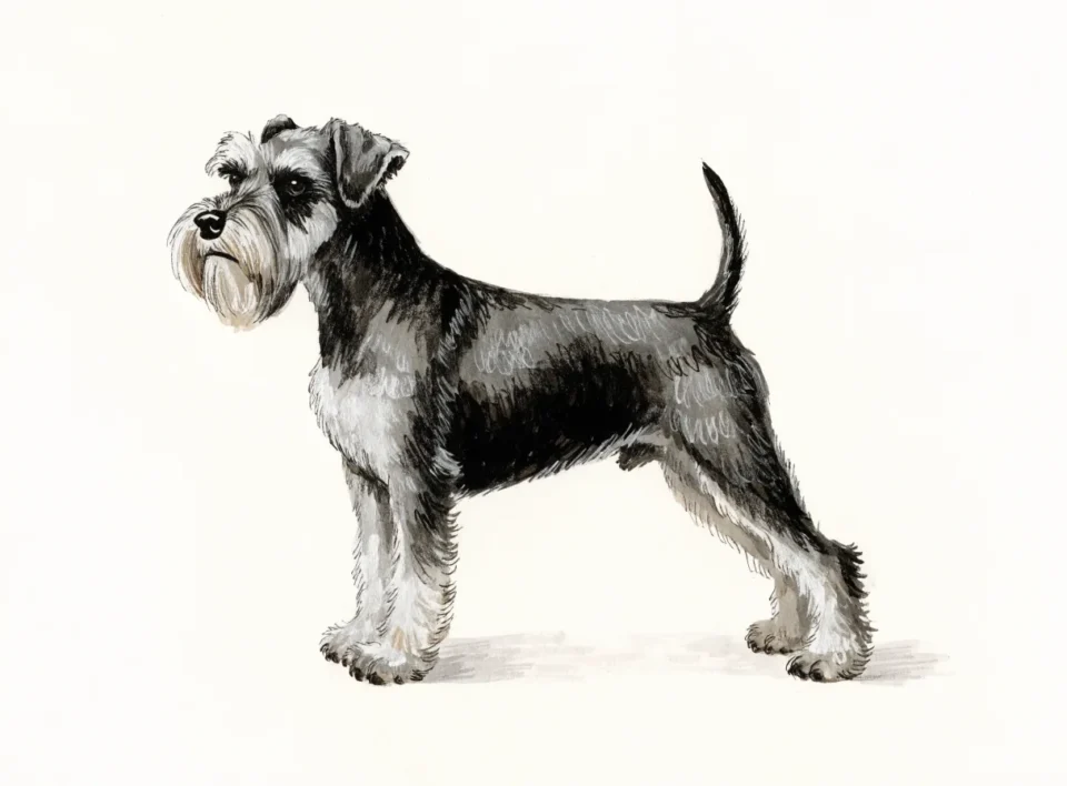 Illustrasjon av hunderasen dvergschnauzer