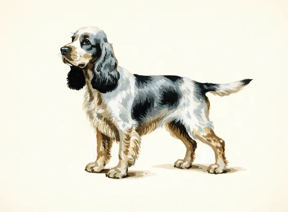 Illustrasjon av hunderasen engelsk cocker spaniel