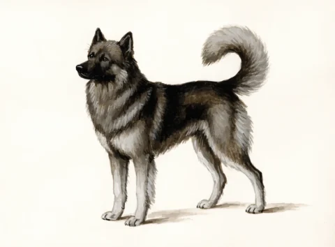 Illustrasjon av hunderasen eurasier