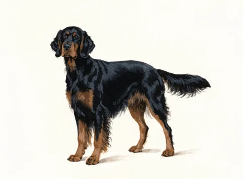 Illustrasjon av hunderasen gordon setter