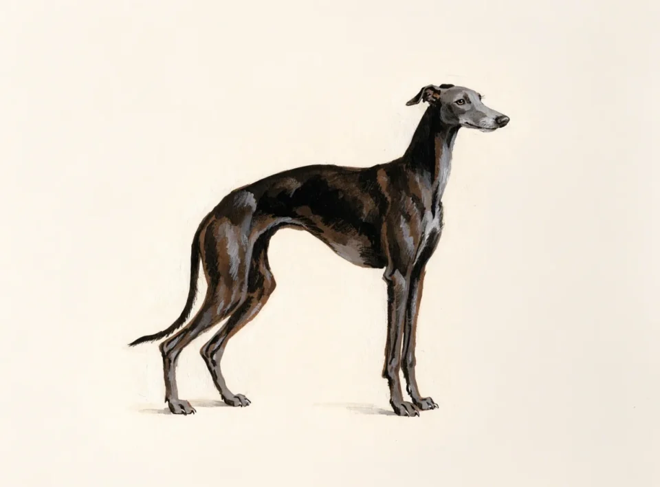 Illustrasjon av hunderasen greyhound