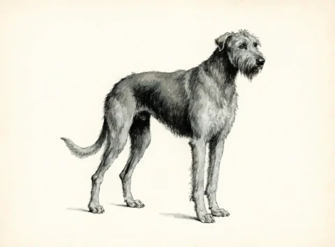 Illustrasjon av hunderasen irsk ulvehund