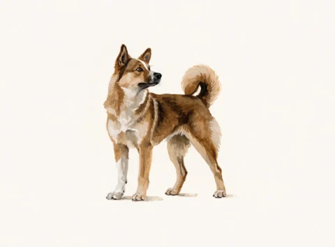 Illustrasjon av hunderasen islandsk fårehund