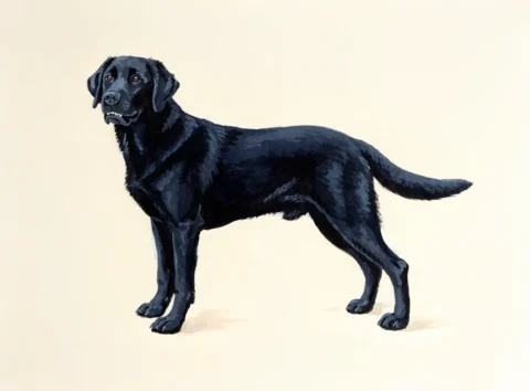 Illustrasjon av hunderasen labrador retriever