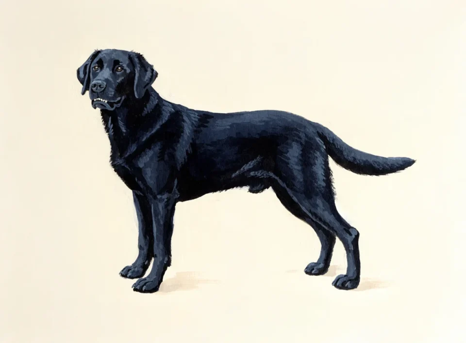 Illustrasjon av hunderasen labrador retriever