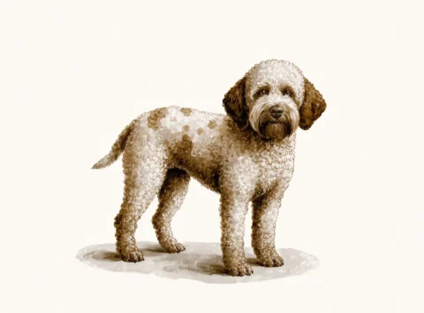 Illustrasjon av hunderasen lagotto romagnolo