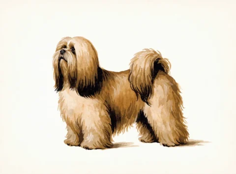 Illustrasjon av hunderasen lhasa apso