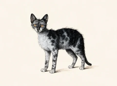 Illustrasjon av katterasen lykoi