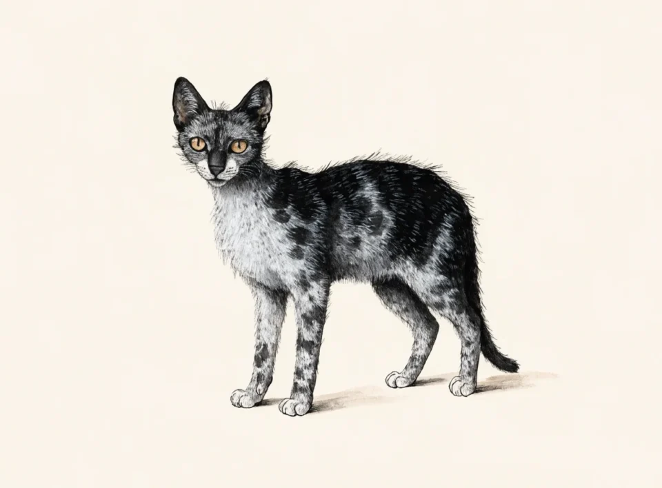 Illustrasjon av katterasen lykoi