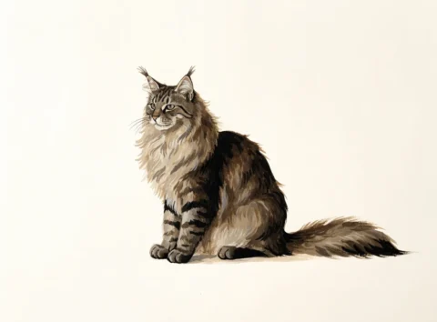 Illustrasjon av katterasen maine coon