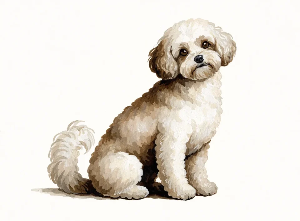 Illustrasjon av hunderasen maltipoo