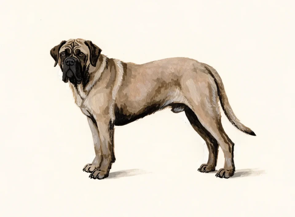 Illustrasjon av hunderasen mastiff