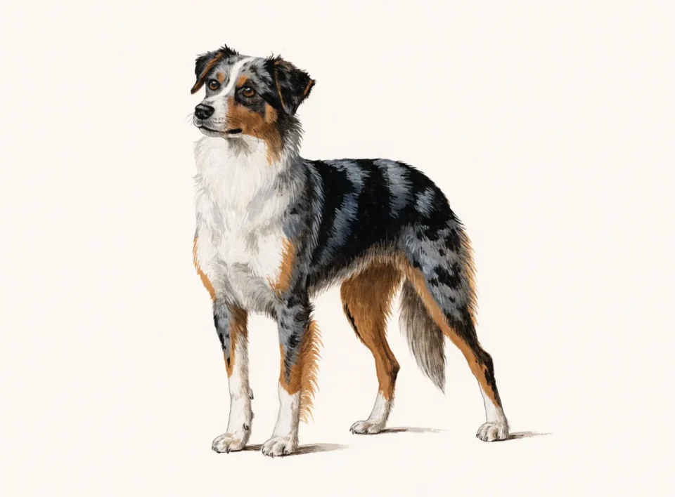 Illustrasjon av hunderasen miniature american shepherd