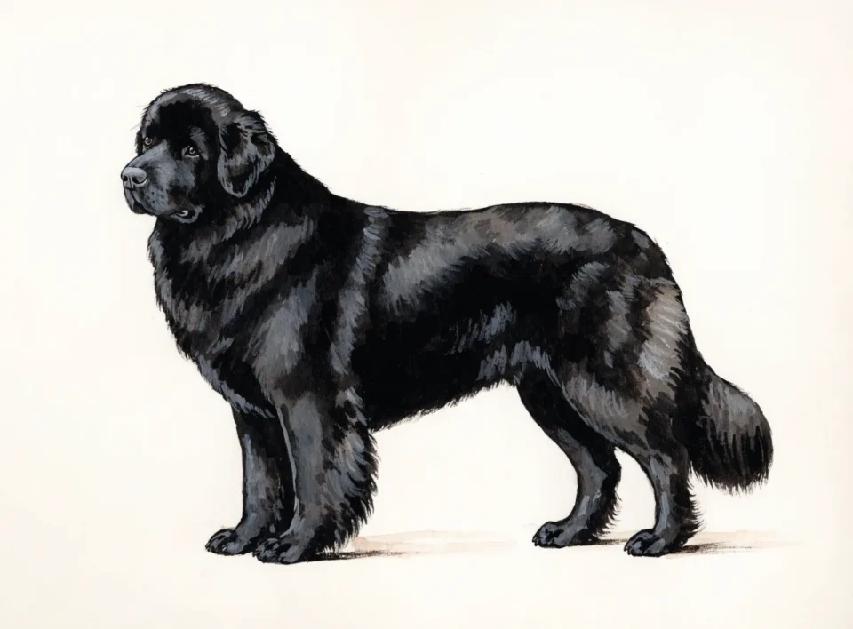 Illustrasjon av hunderasen newfoundlandshund