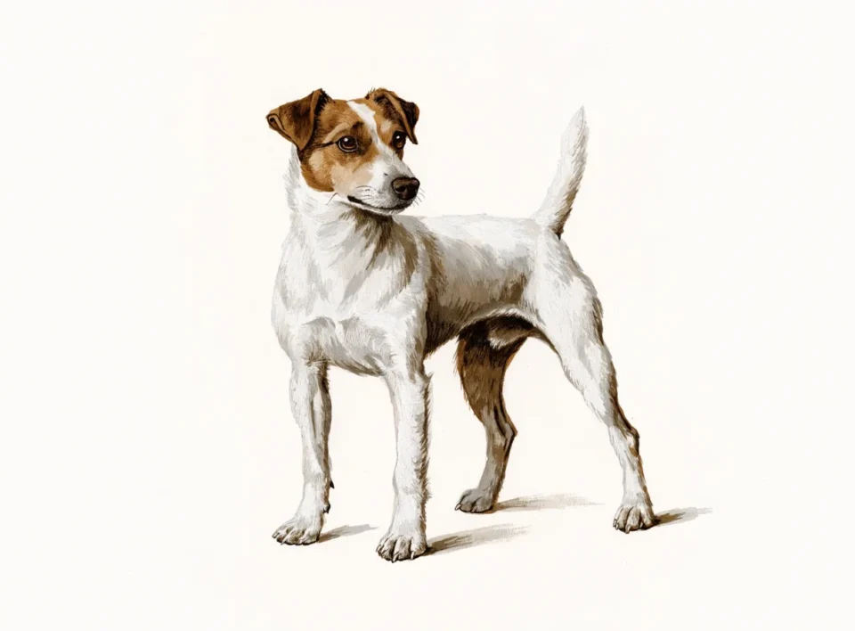 Illustrasjon av hunderasen parson russell terrier