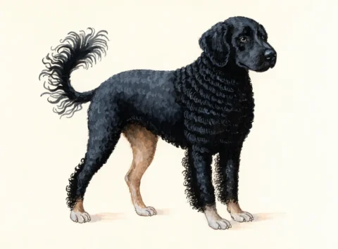 Illustrasjon av hunderasen portugisisk vannhund