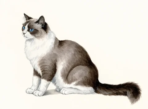Illustrasjon av katterasen ragdoll