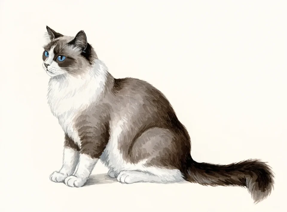 Illustrasjon av katterasen ragdoll