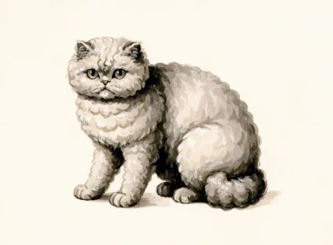 Illustrasjon av katterasen selkirk rex