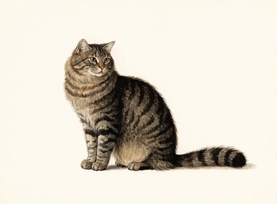 Illustrasjon av katterasen sibirkatt