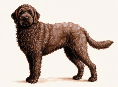 Illustrasjon av hunderasen spansk vannhund
