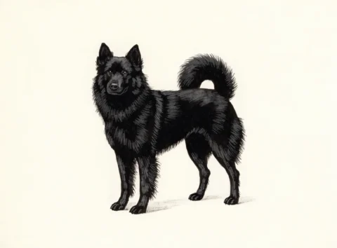 Illustrasjon av hunderasen svensk lapphund