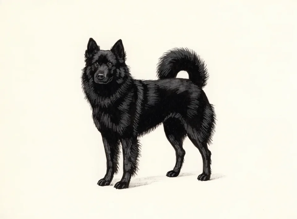 Illustrasjon av hunderasen svensk lapphund