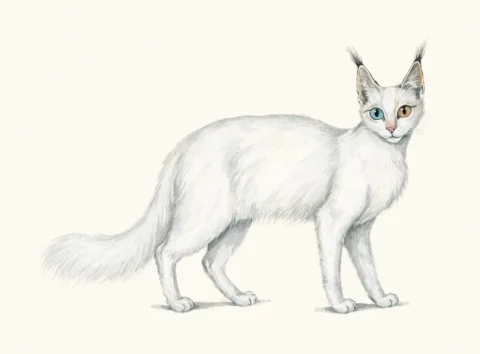 Illustrasjon av katterasen tyrkisk angora
